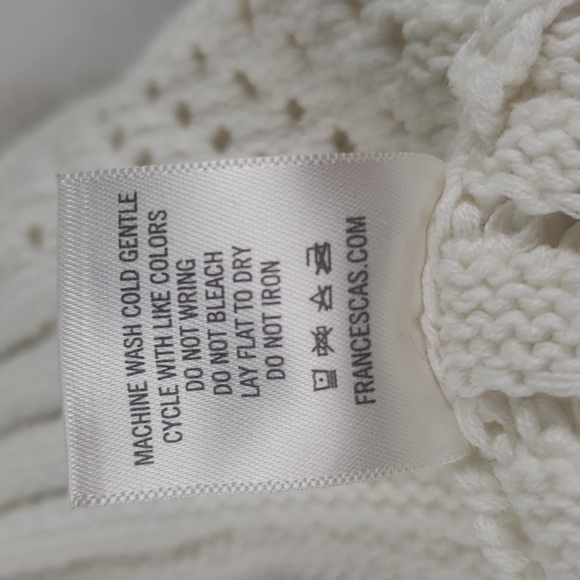 Francesca's Alya cream multi knit long sleeve cropped boxy sweater Size Small - Picture 8 of 8